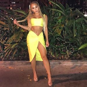 Kim K Lime Shirt Set